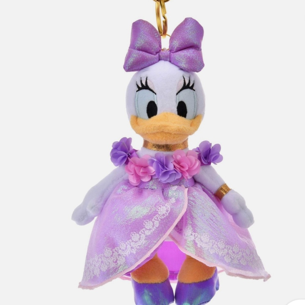 Tokyo Disney Daisy Duck Plush Keychain 25th Anniversary - Japan